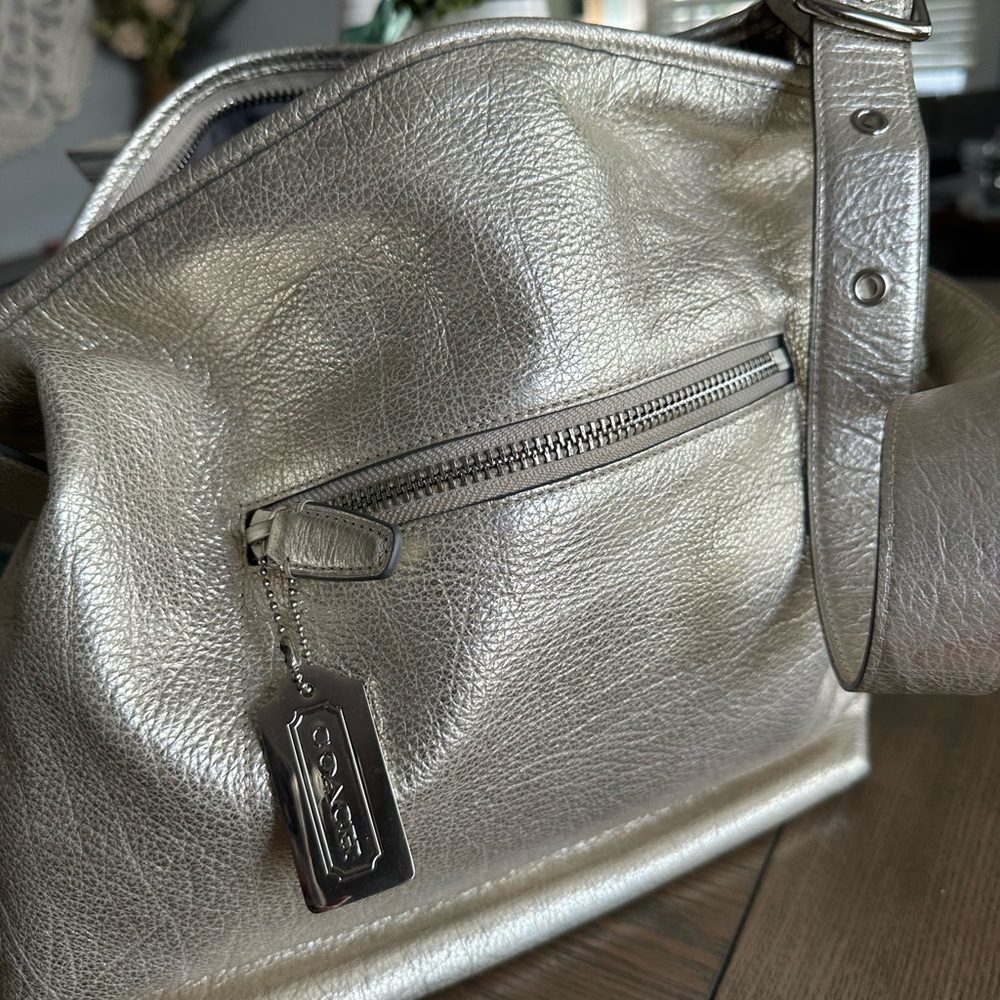 Coach Metallic Soft Gold Shoulder Bag